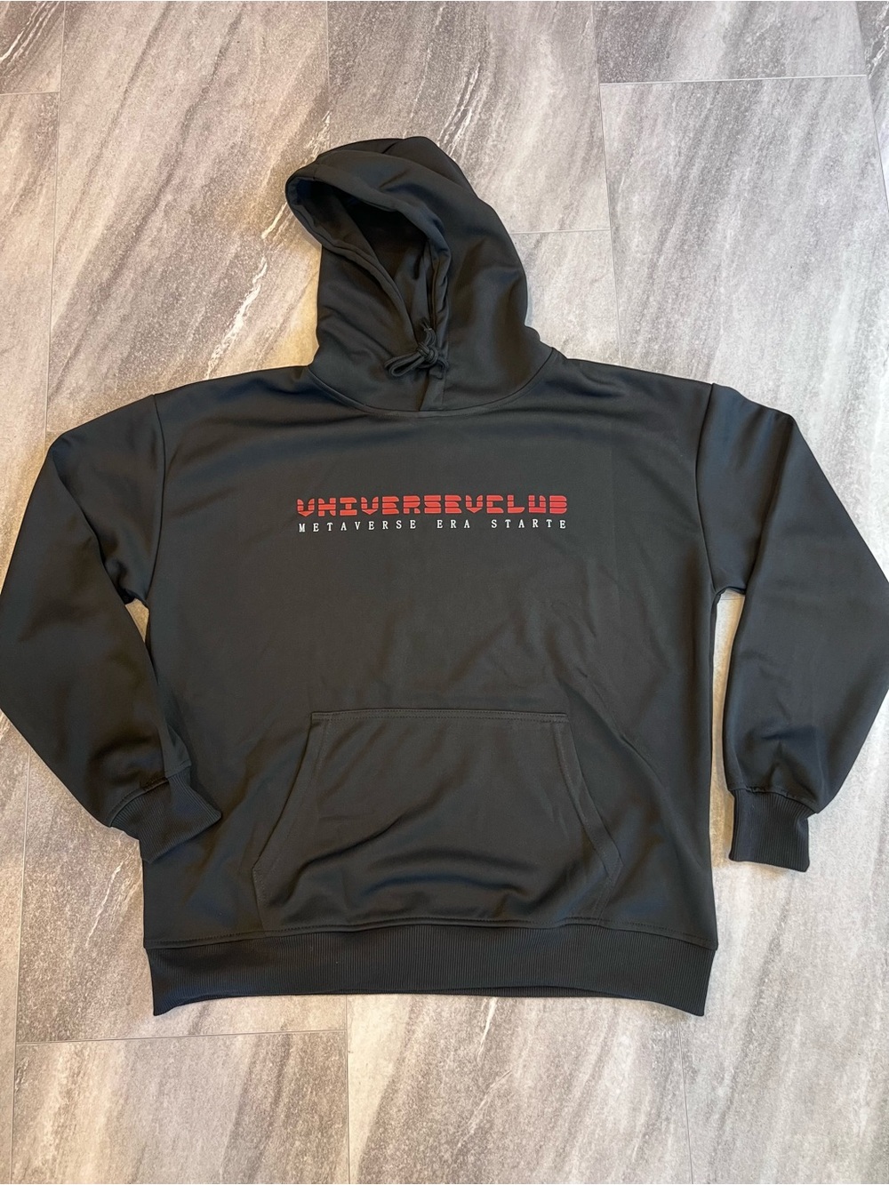 VVVC Hoodie Mens Size S Black New Metaverse Era Universevclub Graphic Sweatshirt